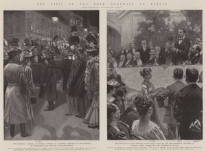 Het bezoek van de Boerengeneraals aan Berlijn (litho)