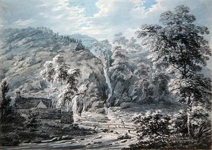 Een waterval bij Corwen, Noord-Wales