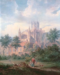 Ely Cathedral vanuit het zuidoosten (detail) door Edward Dayes