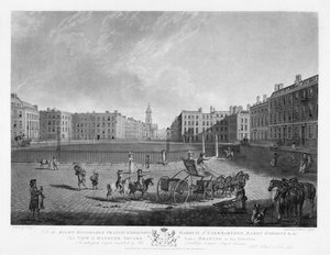 Hanover Square, uit een set van vier uitzichten van Londense pleinen, gegraveerd door Robert Pollard en Francis Jukes, 1781