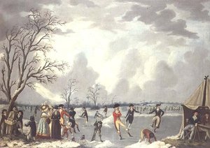 Schaatsscene door Edward Dayes