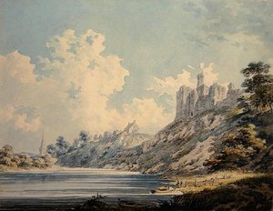 Kasteel Warkworth door Edward Dayes