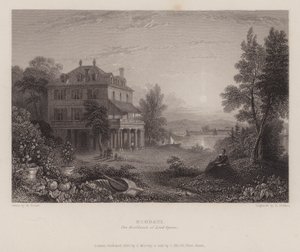 Villa Diodati, de residentie van Lord Byron door Edward Francis (after) Finden