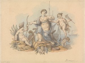 Allegorie van zeehandel door Edward Francis Burney