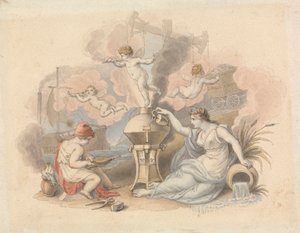 Allegorie van stoom door Edward Francis Burney