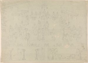 Ontwerp voor Romeinse Regeringskamer (?) door Edward Francis Burney