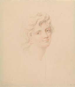 Studie van Vrouwelijk Hoofd door Edward Francis Burney