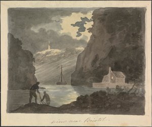Uitzicht nabij Bristol door Edward Francis Burney