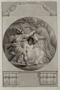 Krijger offert een jonge vrouw door Edward Francis Burney