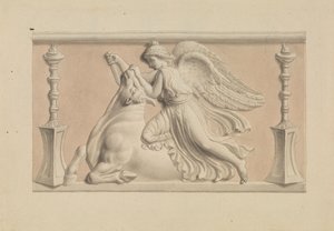 Gevleugelde Figuur die een Stier Doodt door Edward Francis Burney