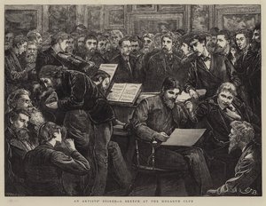 Een kunstenaarssoirée, een schets in de Hogarth Club