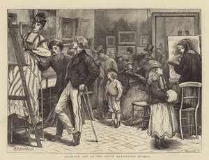 Studentendag in het South Kensington Museum door Edward Frederick Brewtnall