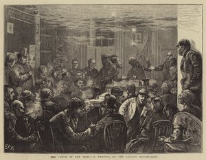 Het gat in de muur, een bijeenkomst van de Londense republikeinen door Edward Frederick Brewtnall