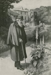 Charles Darwin in zijn tuin bij Down House