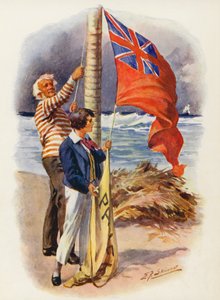 Illustratie voor Masterman Ready door Captain Marryat (kleurenlitho) door Edward Frederick Skinner