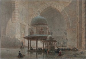 Interieur van de Moskee-Madrassa van Sultan Hassan in Caïro
