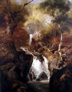 Waterval door een bos