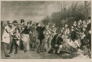 Wintervermaak - schaatsen in Hyde Park, Londen door Edward Hughes