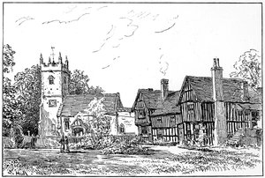 Clifford kerk en oud huis, Stratford-upon-Avon, Warwickshire, 1885