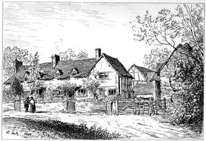 Mary Ardens cottage in Wilmcote, Warwickshire, 1885 door Edward Hull
