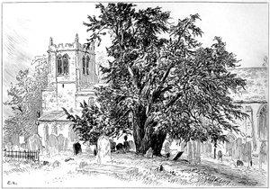 Snitterfield kerk, Snitterfield, Warwickshire, 1885