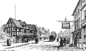 Het geboortehuis van Shakespeare, Stratford-upon-Avon, Warwickshire, 1885 door Edward Hull