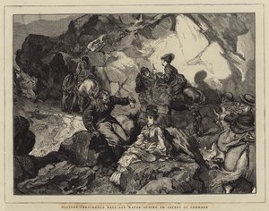 Vakantieschetsen, een stop voor water tijdens een beklimming van Snowdon door Edward John Gregory