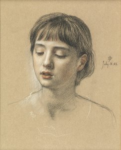 Hoofd van een meisje, 1883 door Edward John Poynter