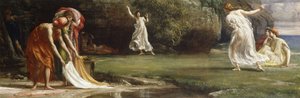 Nausicaa en haar dienstmeisjes die bal spelen door Edward John Poynter