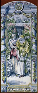 Lente, uit een serie tegelpanelen, ontworpen door Sir Edward Poynter en gemaakt door Minton, Campbell en Company, voor de Nederlandse Keuken, 1867-8