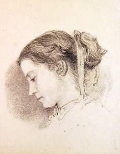 Studie van het hoofd van een meisje door Edward John Poynter