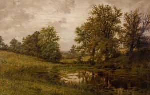 Vijver bij Whittems Farm, nabij Coundon door Edward Junior Rudge
