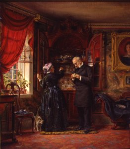 Een liefhebber van oud porselein, 1880 door Edward Lamson Henry