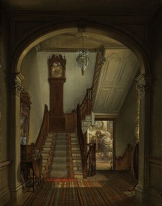 Oude klok op de trap, 1868 door Edward Lamson Henry