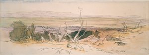 Baalbek uit Libanon, 1858 door Edward Lear
