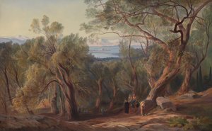 Corfu vanaf Santa Decca, 1862 door Edward Lear