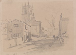 Engels plattelandsstadje door Edward Lear