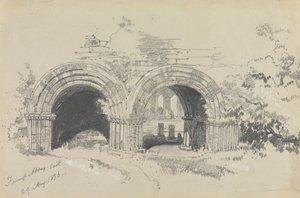 Furness Abbey Oost, 29 augustus 1836 door Edward Lear