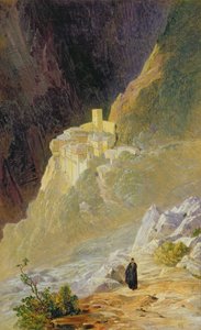 Mount Athos, het klooster van St. Paul, 1858