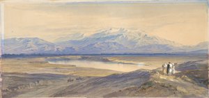 De berg Olympus gezien vanuit Larissa, Thessalië, Griekenland door Edward Lear