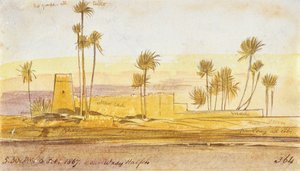 Dichtbij Wady Halfeh, 17:30, 6 februari 1867 door Edward Lear