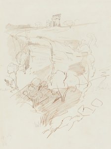 Vernietigde Tempel op een Heuvel door Edward Lear