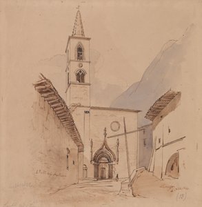 S. Pietro Degli Agostiniani. Leonessa. door Edward Lear