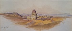 Sint-Pieters Rome Gezien Vanaf Villa Dorta Pamphili door Edward Lear