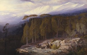 Het bos van Valdoniello, Corsica door Edward Lear