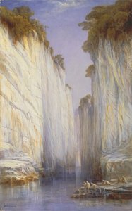 De marmeren rotsen - Nerbudda Jubbolpore, 1882 door Edward Lear