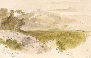 De tempel van Aphaea op Aegina door Edward Lear