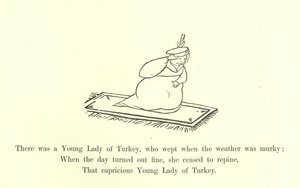 Er was een Jonge Dame uit Turkije, die huilde als het weer somber was