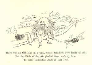 Er was een Oude Man in een Boom, wiens Bakkebaarden prachtig waren om te zien door Edward Lear