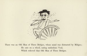Er was een Oude Man van Drie Bruggen, wiens geest werd afgeleid door Muggen door Edward Lear